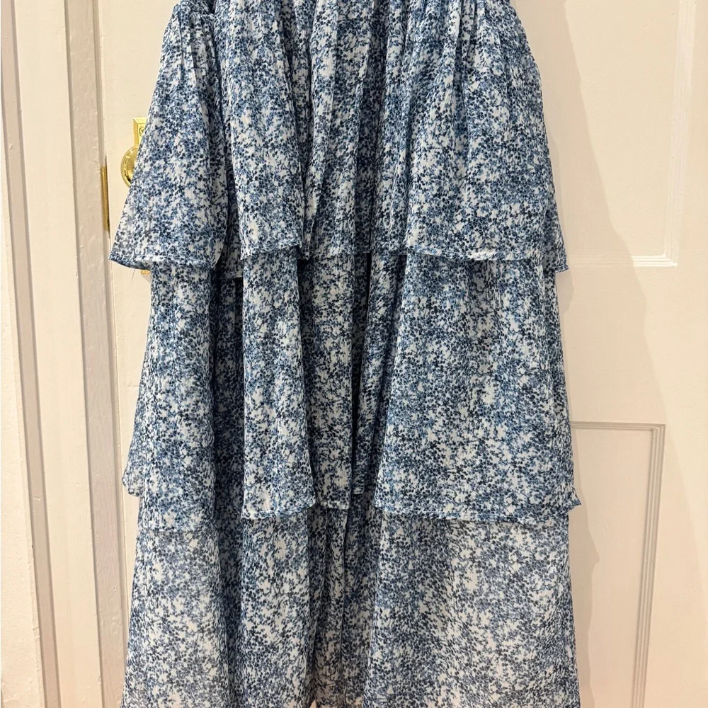 byTiMo Blue Ruffle Gown - Picture 7 of 9